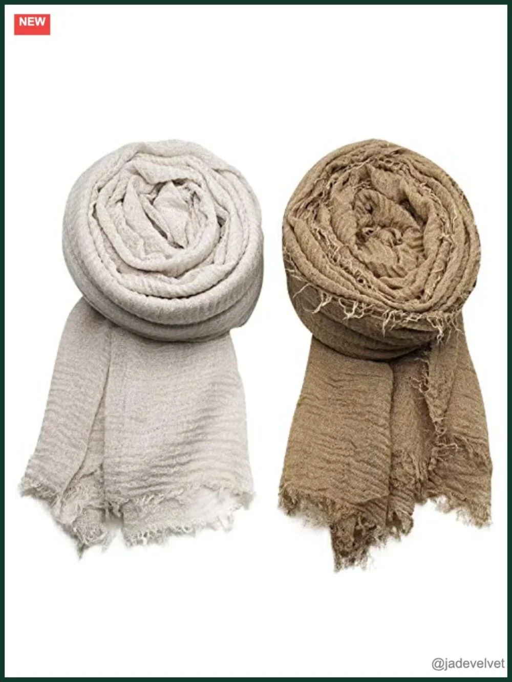 4-Pack Soft Cotton Hemp Shawl Wrap Scarf Lightweight Long